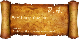 Perlberg Aszter névjegykártya